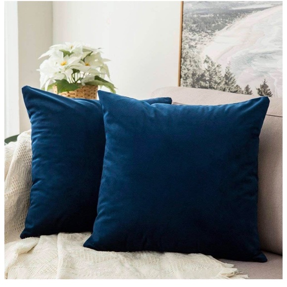 Velvet square pillowcases, set of 2 - Picture 2 of 2